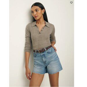 NWT Reformation Wilder High Rise Relaxed Jean Shorts 33 Galway